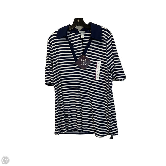 Top Short Sleeve Basic By Ava & Viv In Navy, Size: Xxl