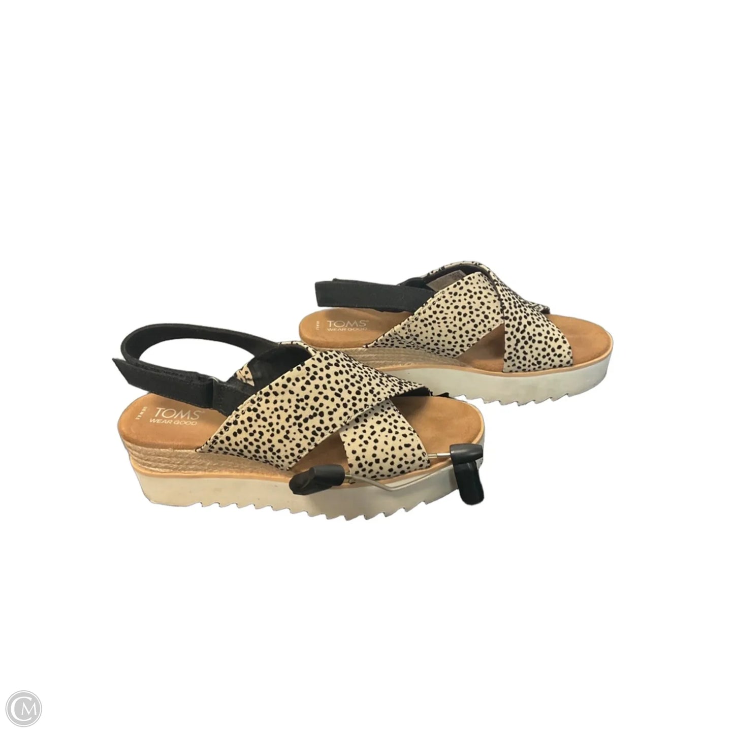 Sandals Heels Platform By Toms In Black & White, Size: 8.5