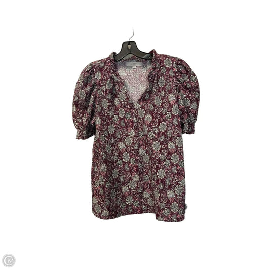Top Short Sleeve By Loft In Purple, Size: S