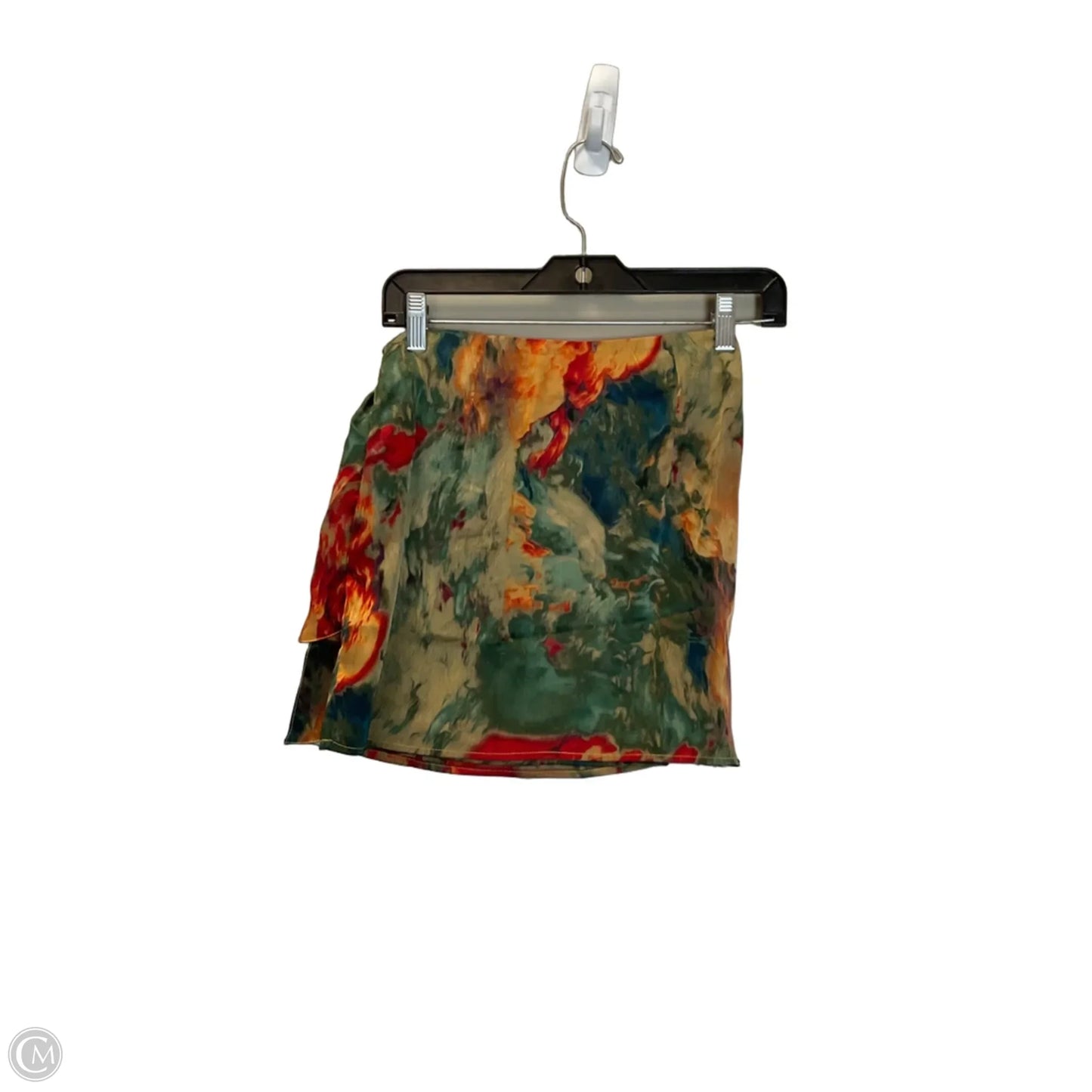 Skirt Mini & Short By Commense In Green & Orange, Size: S