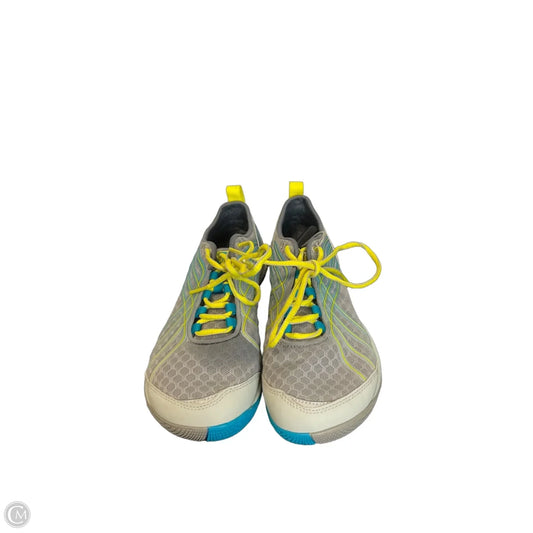 Shoes Athletic By Merrell In Grey & Yellow, Size: 9