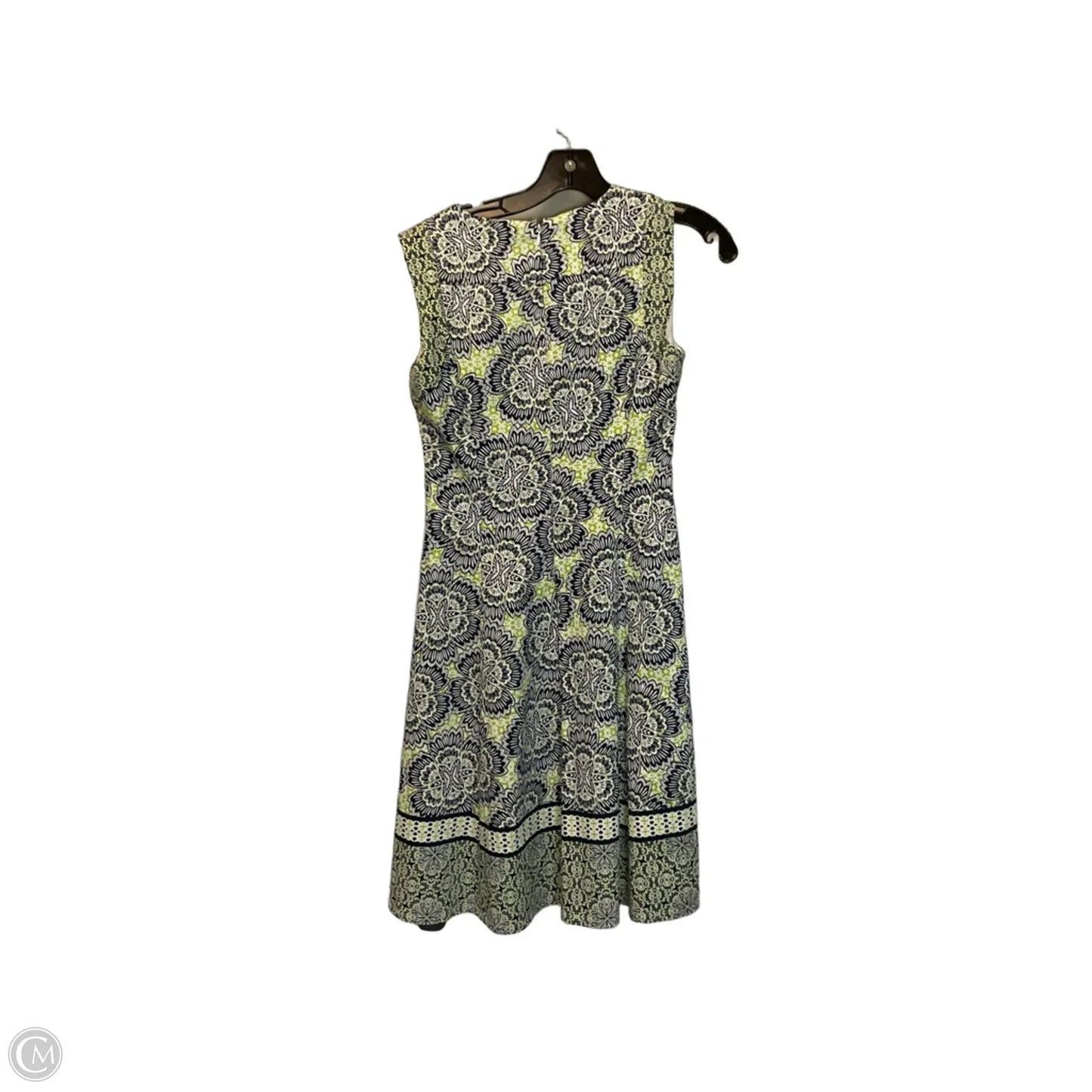 Dress Casual Midi By Maggy London In Blue & Green, Size: 2