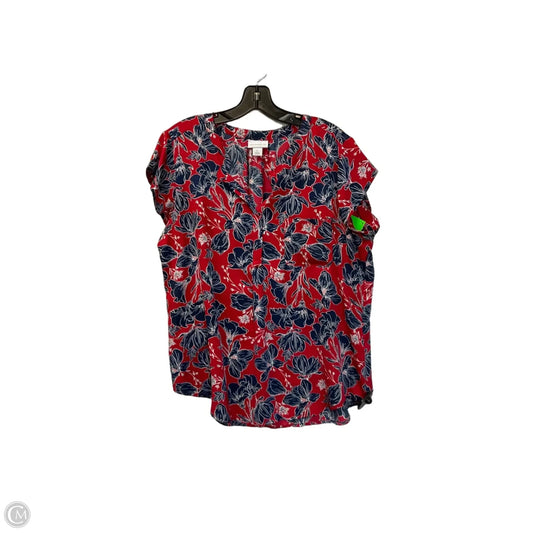 Top Short Sleeve By Liz Claiborne In Red, Size: L