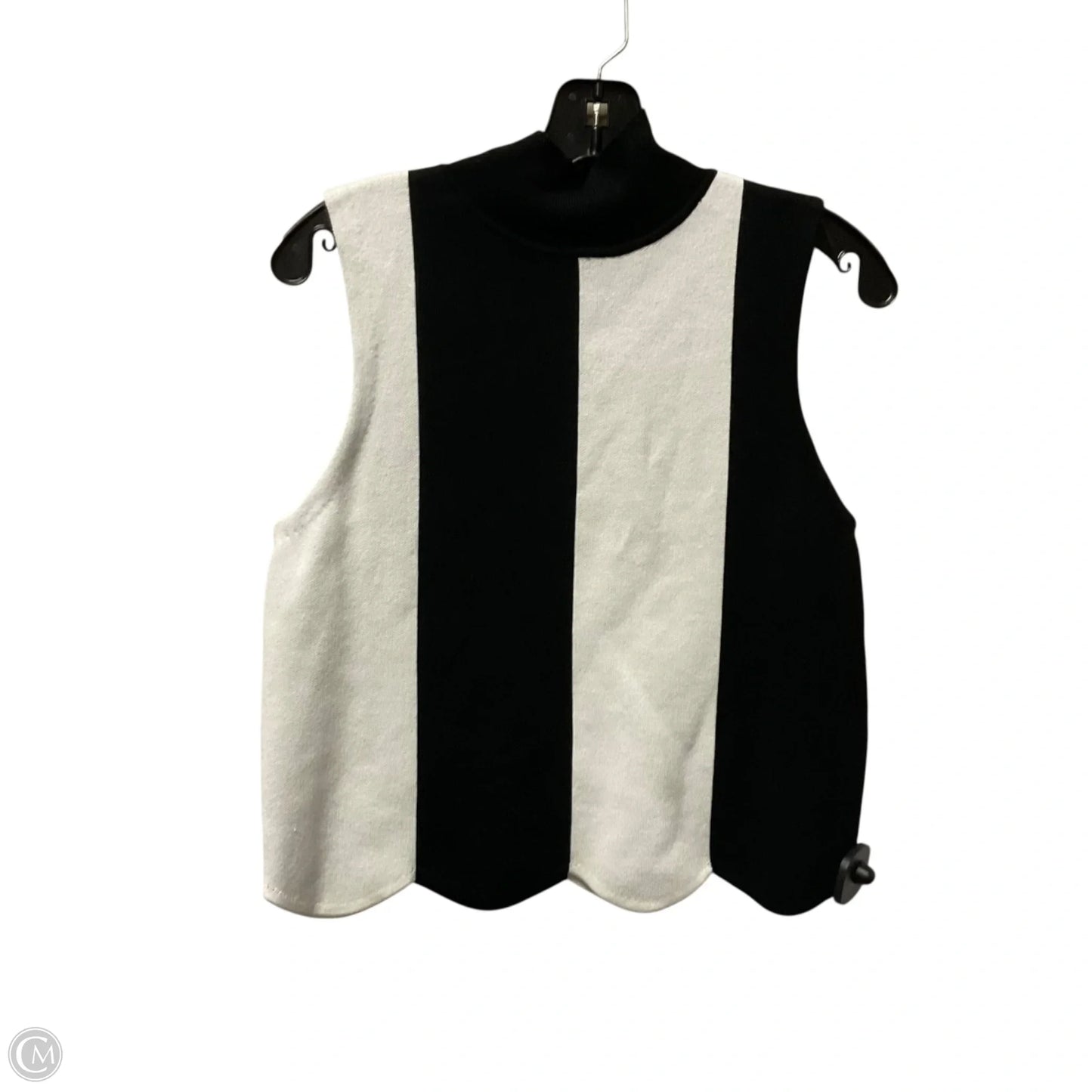Top Sleeveless By Maeve In Black & White, Size: M