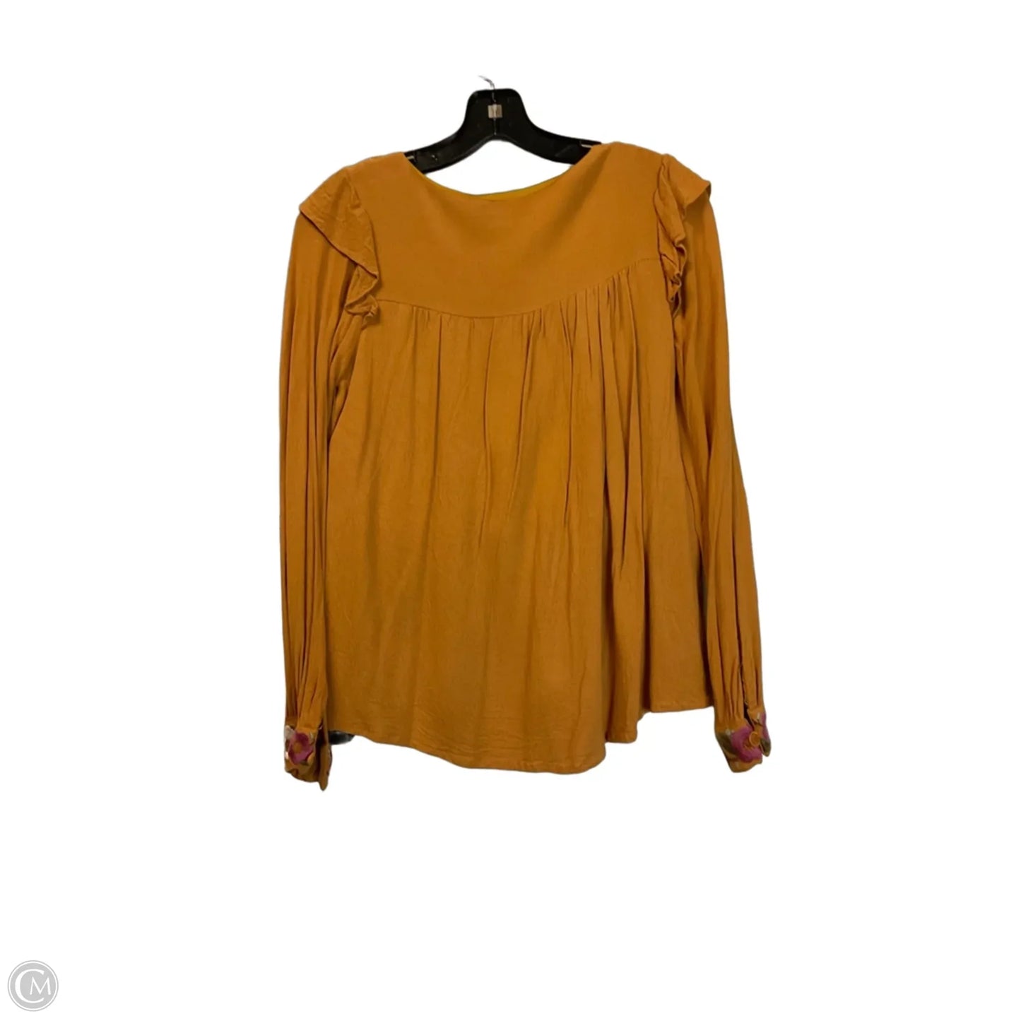 Top Long Sleeve By In Loom In Yellow, Size: S