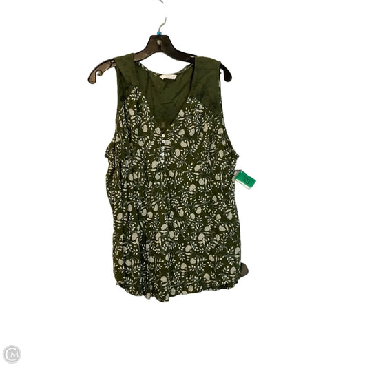 Top Sleeveless By Lucky Brand In Green, Size: 2x