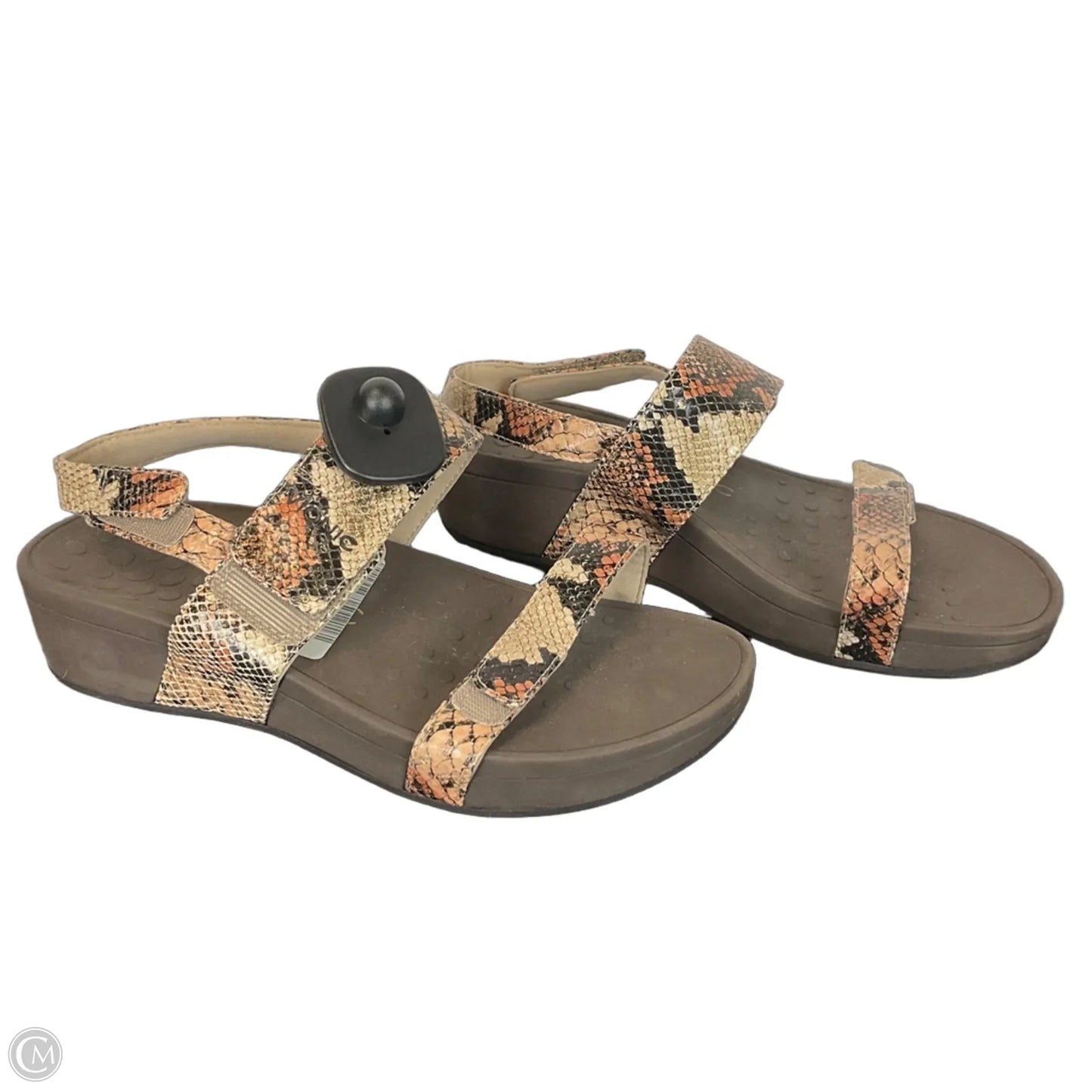 Sandals Heels Wedge By Vionic In Animal Print, Size: 9