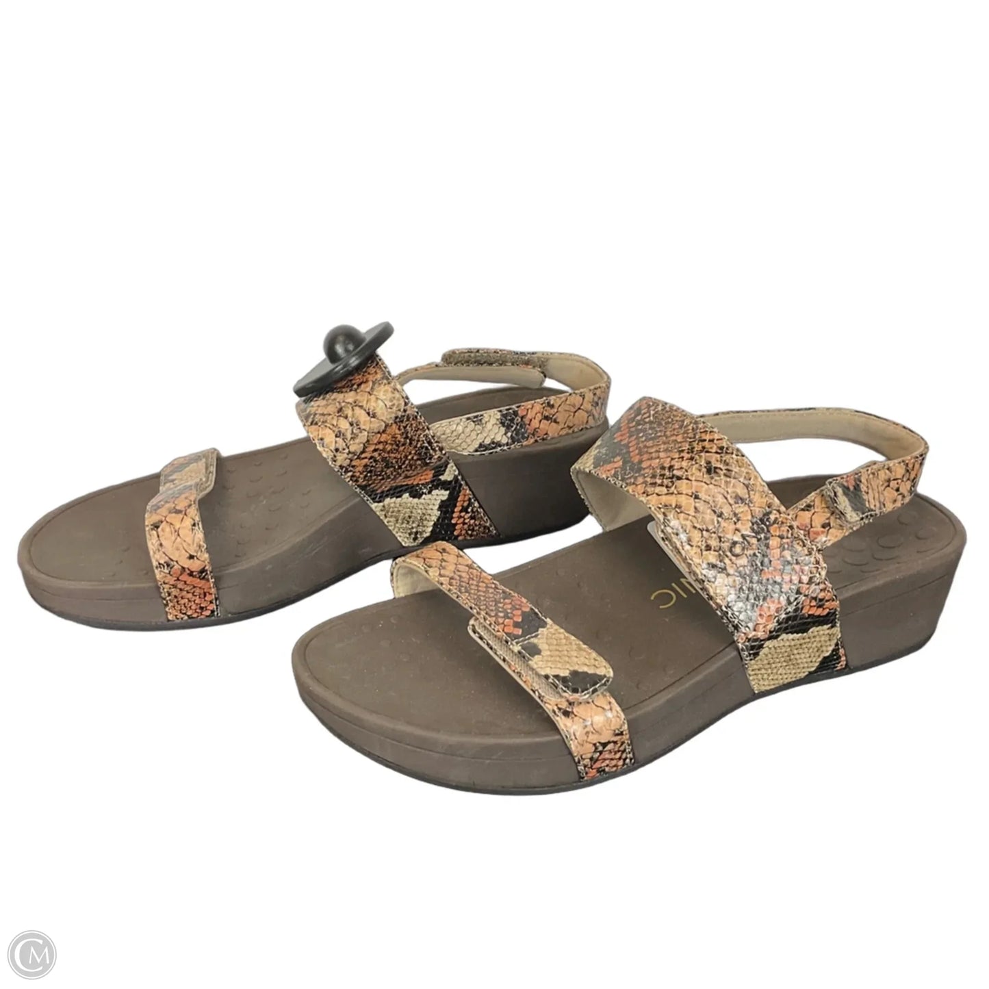 Sandals Heels Wedge By Vionic In Animal Print, Size: 9