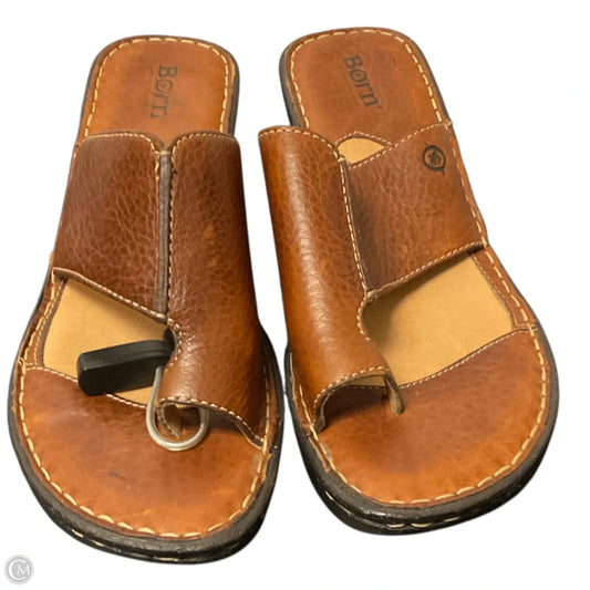 Sandals Heels Wedge By Born In Brown, Size: 9