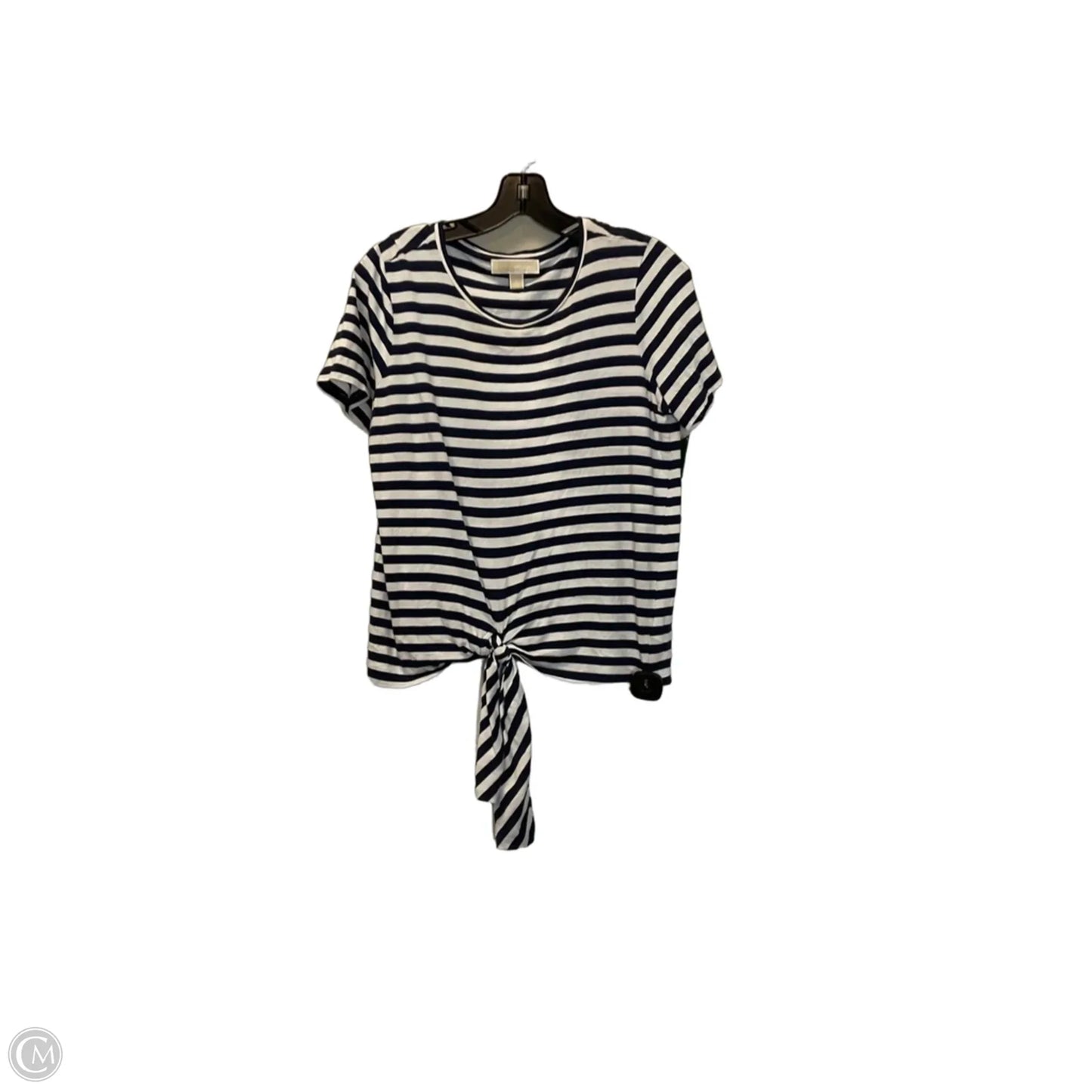 Top Short Sleeve By Michael By Michael Kors In Blue & White, Size: L