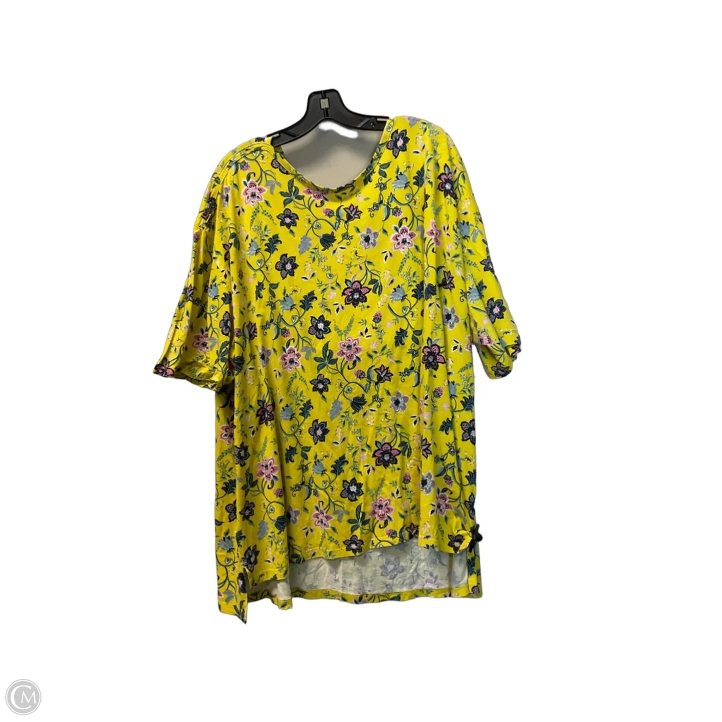 Top Short Sleeve By Woman Within In Yellow, Size: 3x