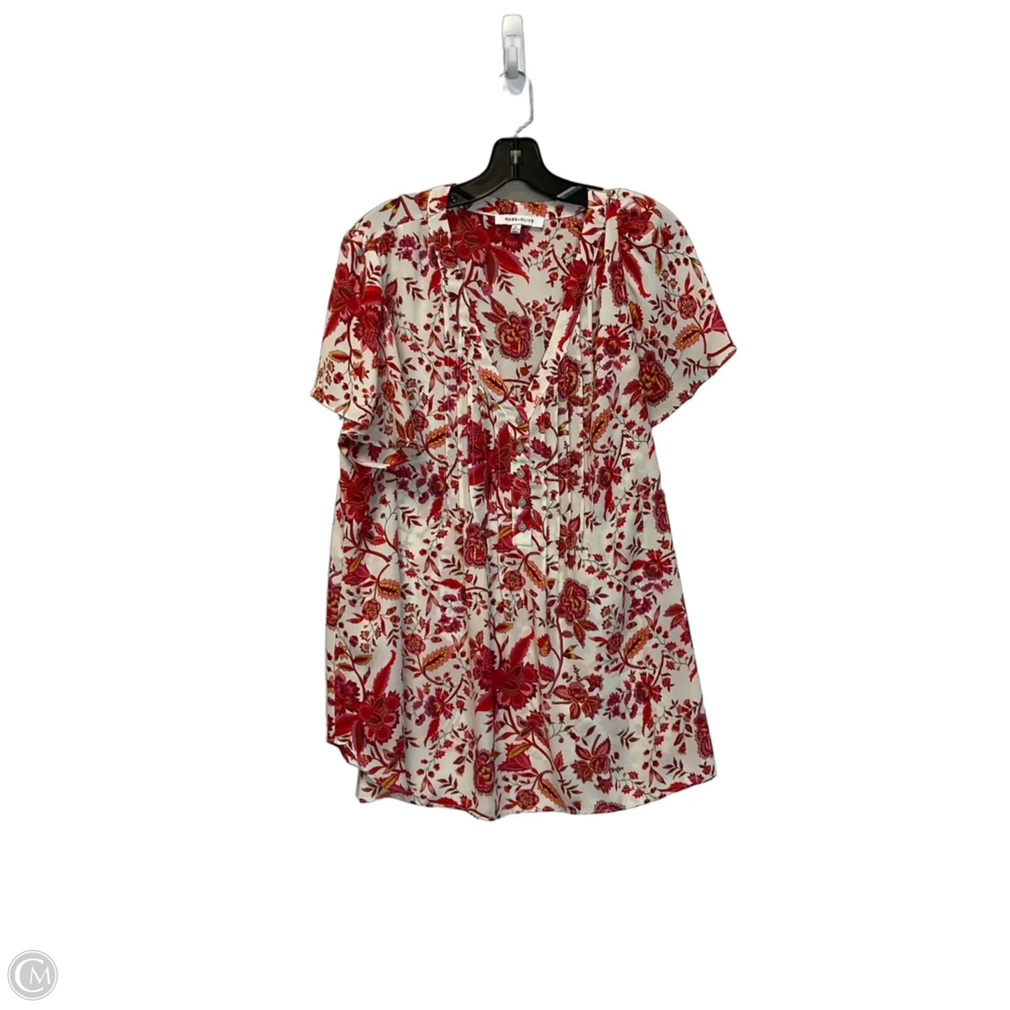 Top Short Sleeve By Rose And Olive In Floral Print, Size: 2x