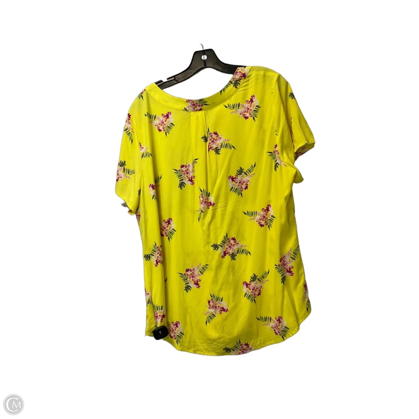 Top Short Sleeve By Croft And Barrow In Yellow, Size: 1x