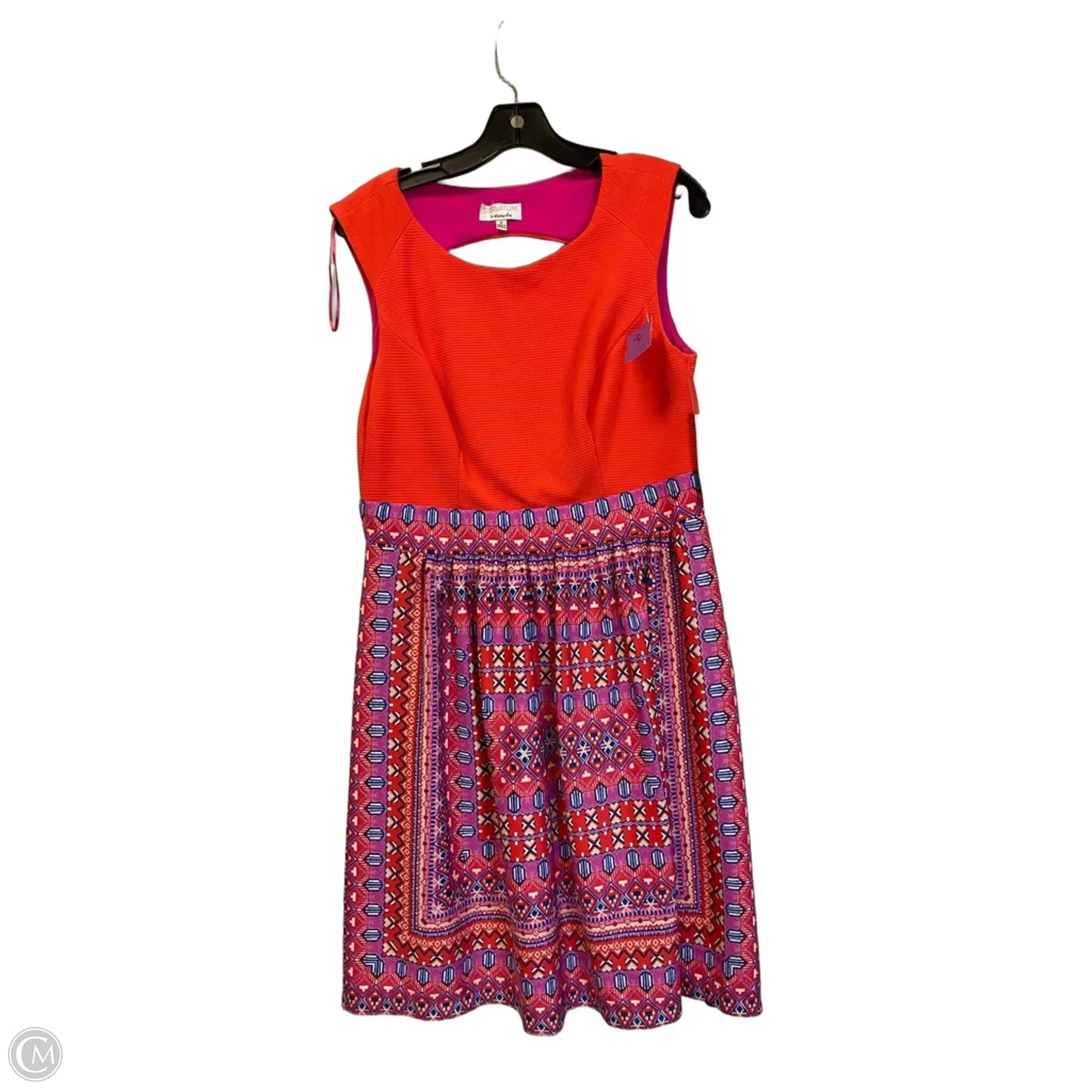 Dress Casual Short By Signature By Robbie Bee In Orange & Pink, Size: 12