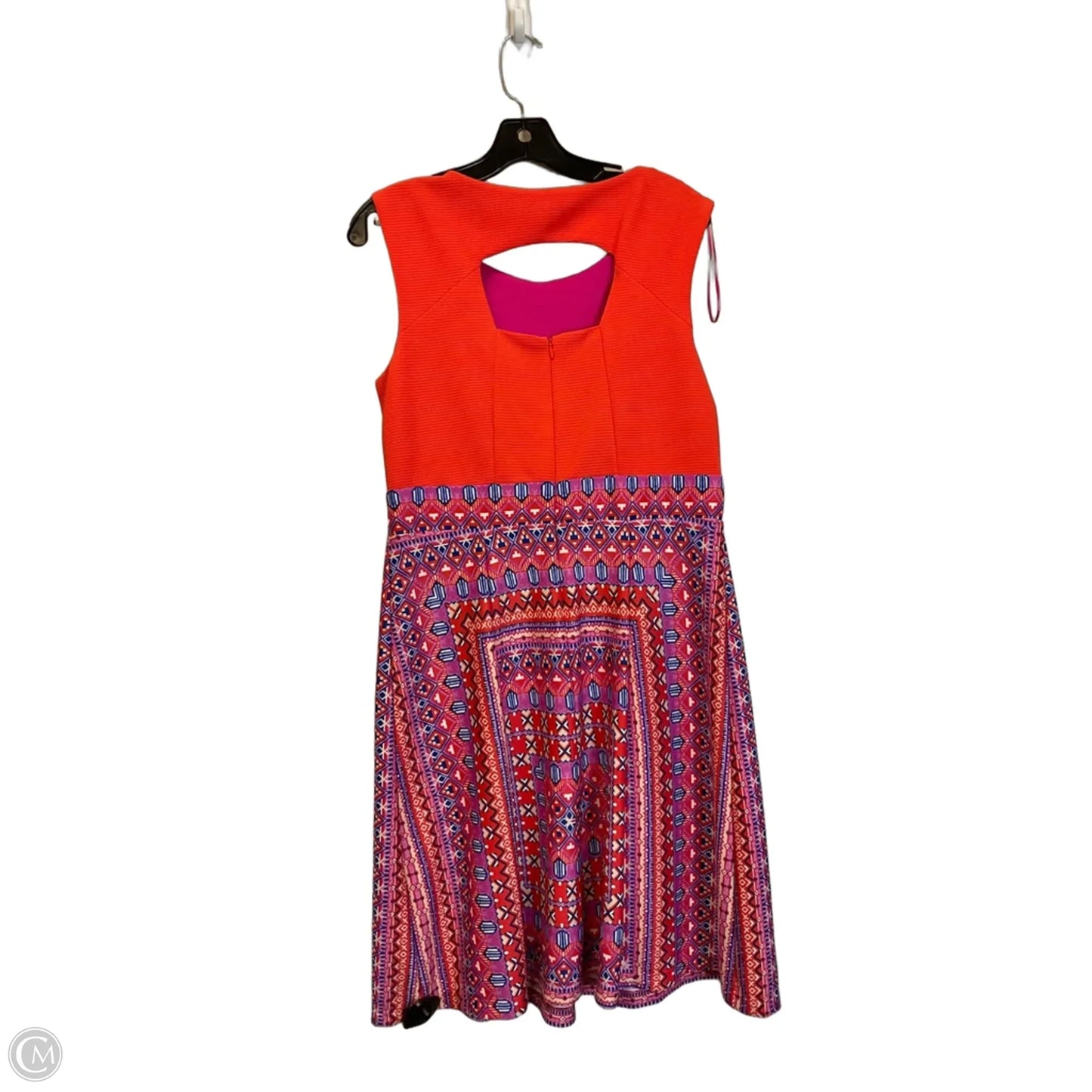 Dress Casual Short By Signature By Robbie Bee In Orange & Pink, Size: 12
