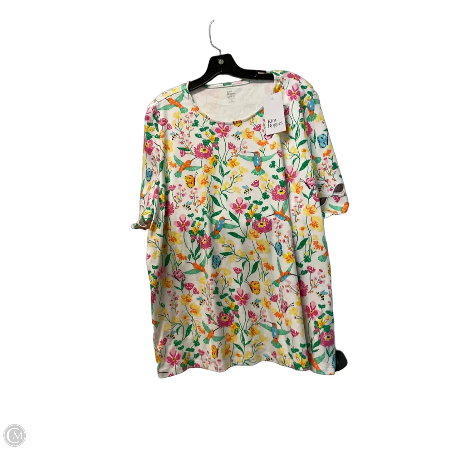 Top Short Sleeve By Kim Rogers In Floral Print, Size: 2x