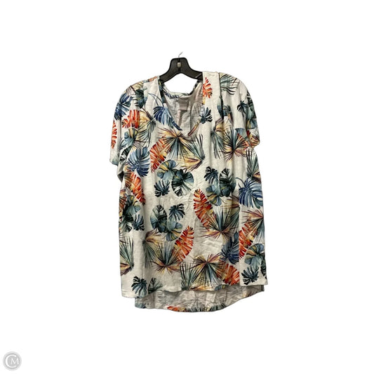 Top Short Sleeve By Chicos In Multi-colored, Size: Xl