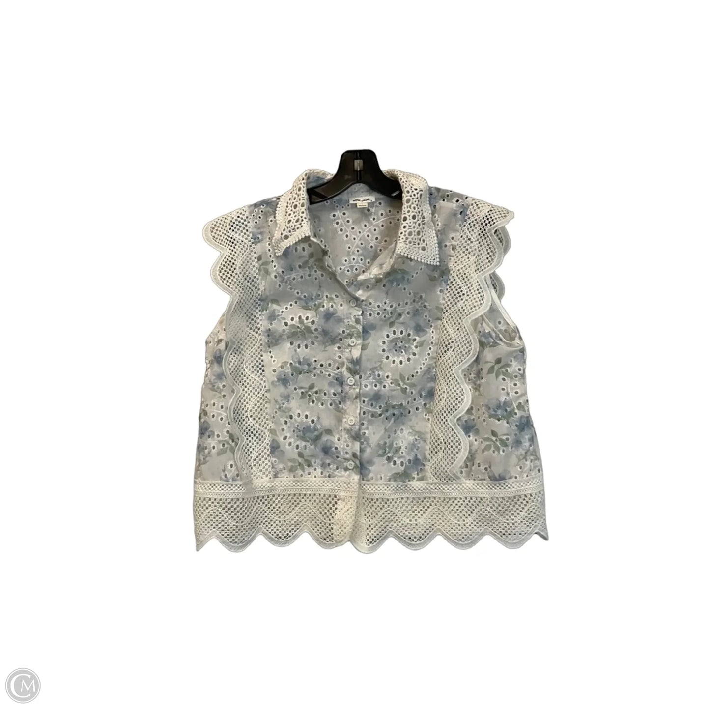 Top Sleeveless By Ultra Pink In Cream, Size: L