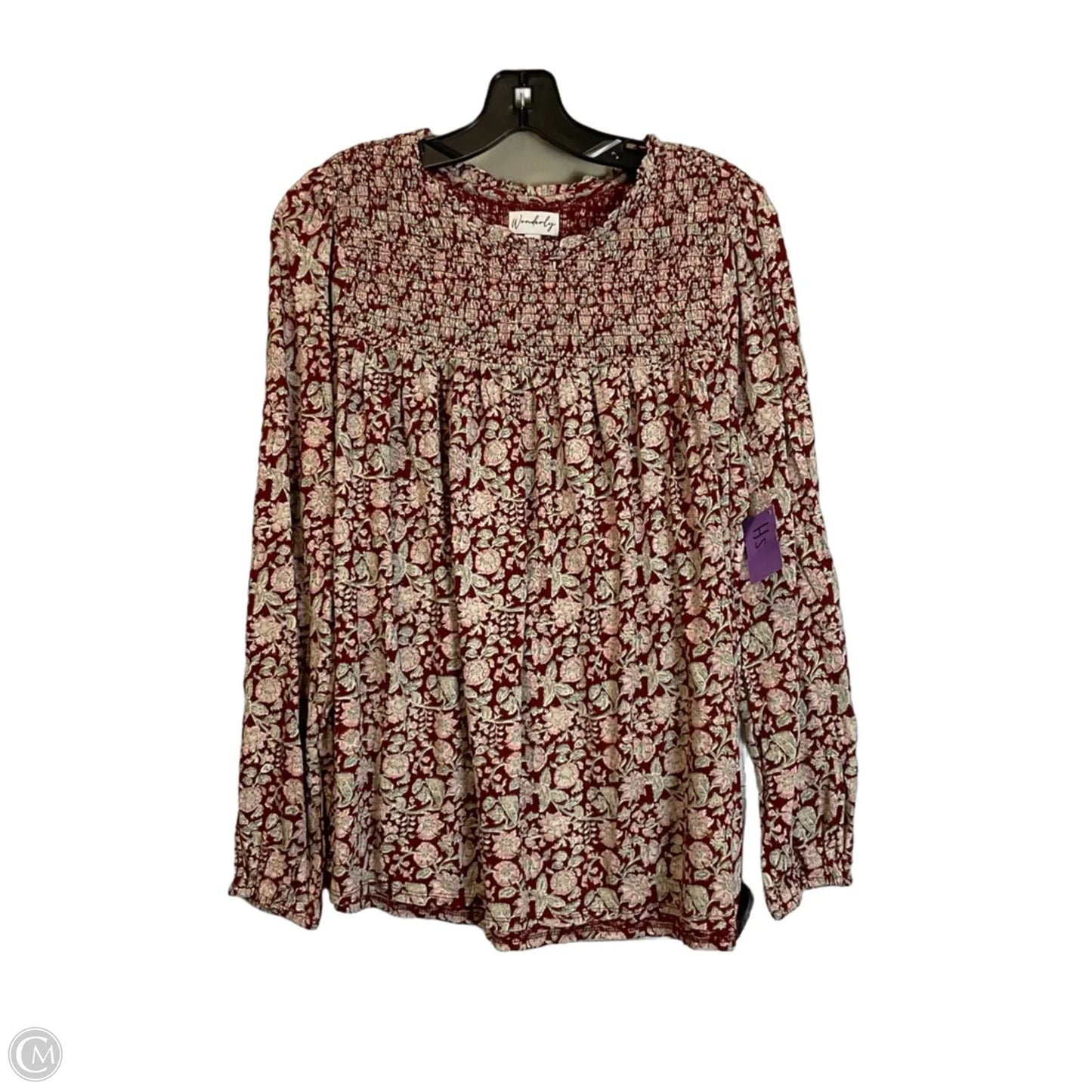 Top Long Sleeve By Wonderly In Floral Print, Size: M