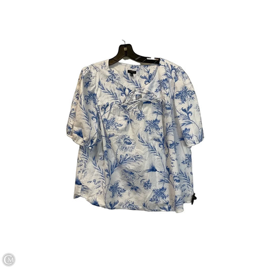 Top Short Sleeve By Talbots In Floral Print, Size: 1x