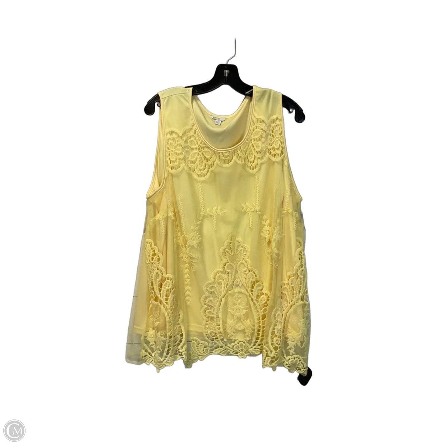 Top Sleeveless By Cato In Yellow, Size: 18