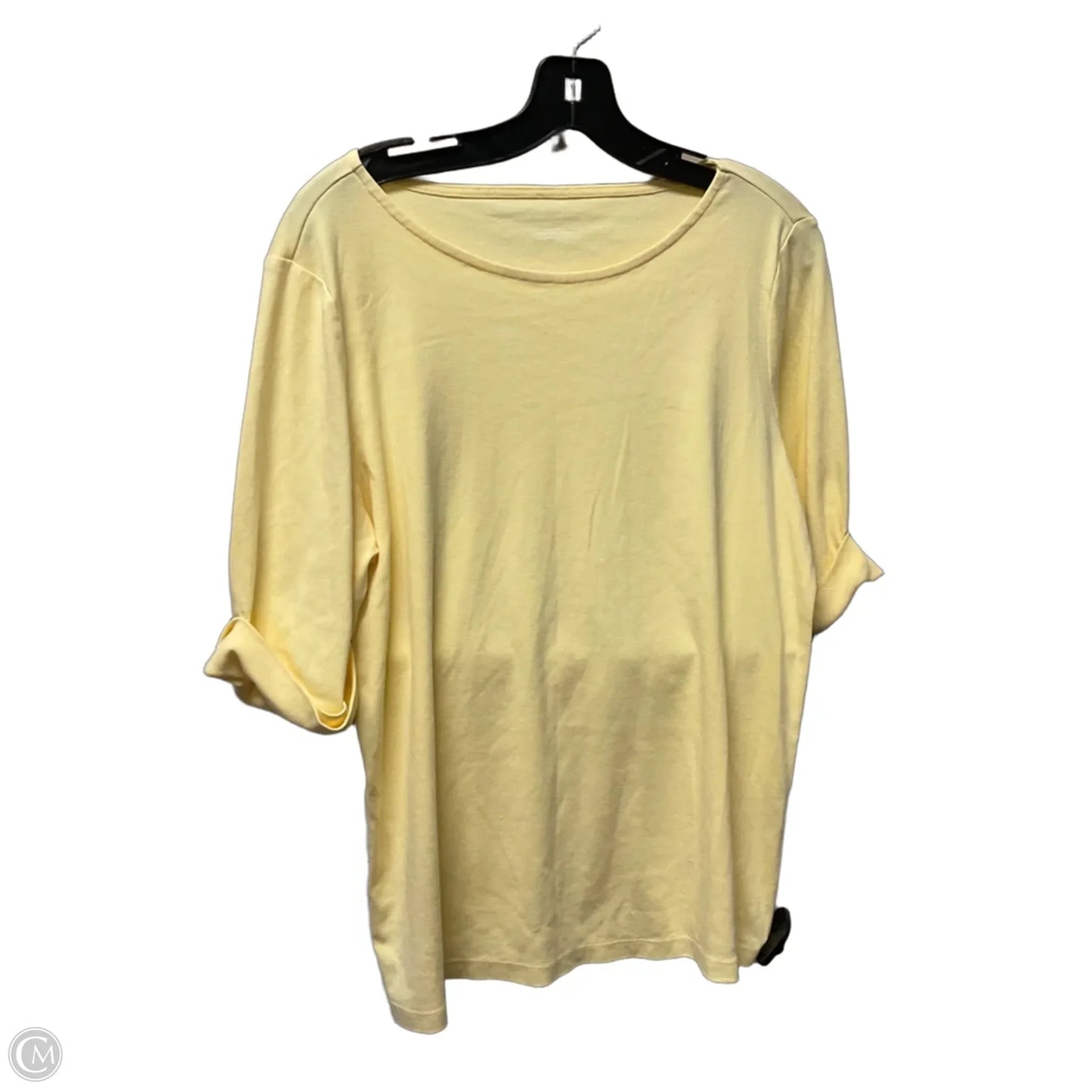Top Short Sleeve Basic By Christopher And Banks In Yellow, Size: Xl