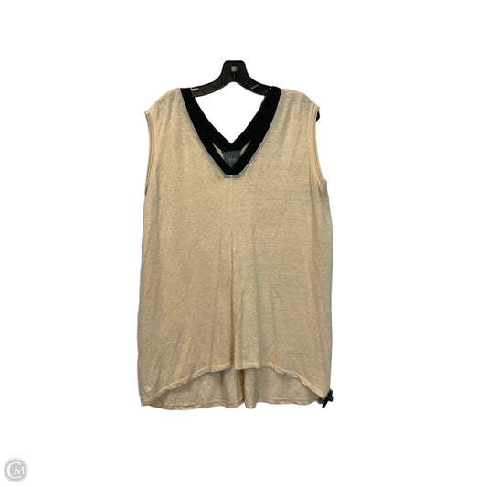Top Sleeveless By Lysse In Black & Cream, Size: L