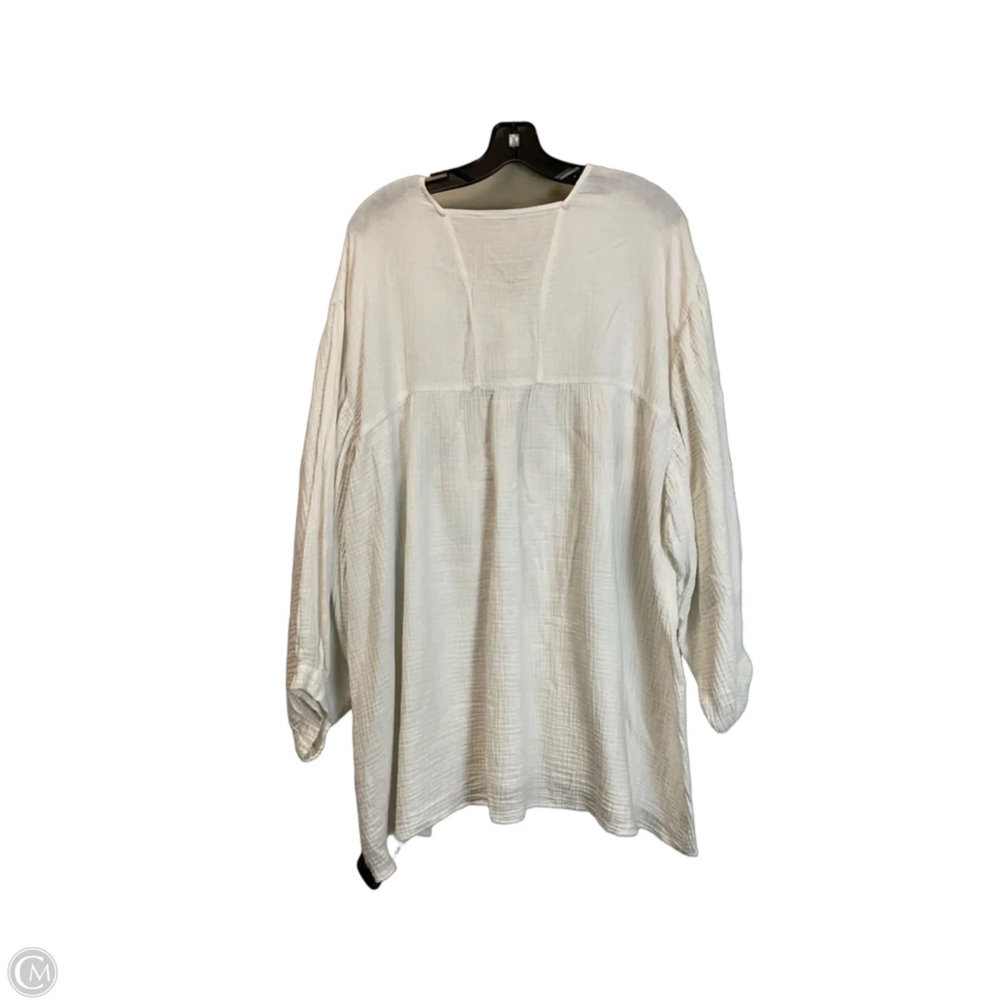 Top Long Sleeve By Cynthia Rowley In White, Size: 2x