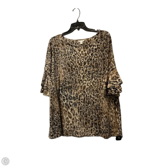 Top Short Sleeve By Cato In Animal Print, Size: 14