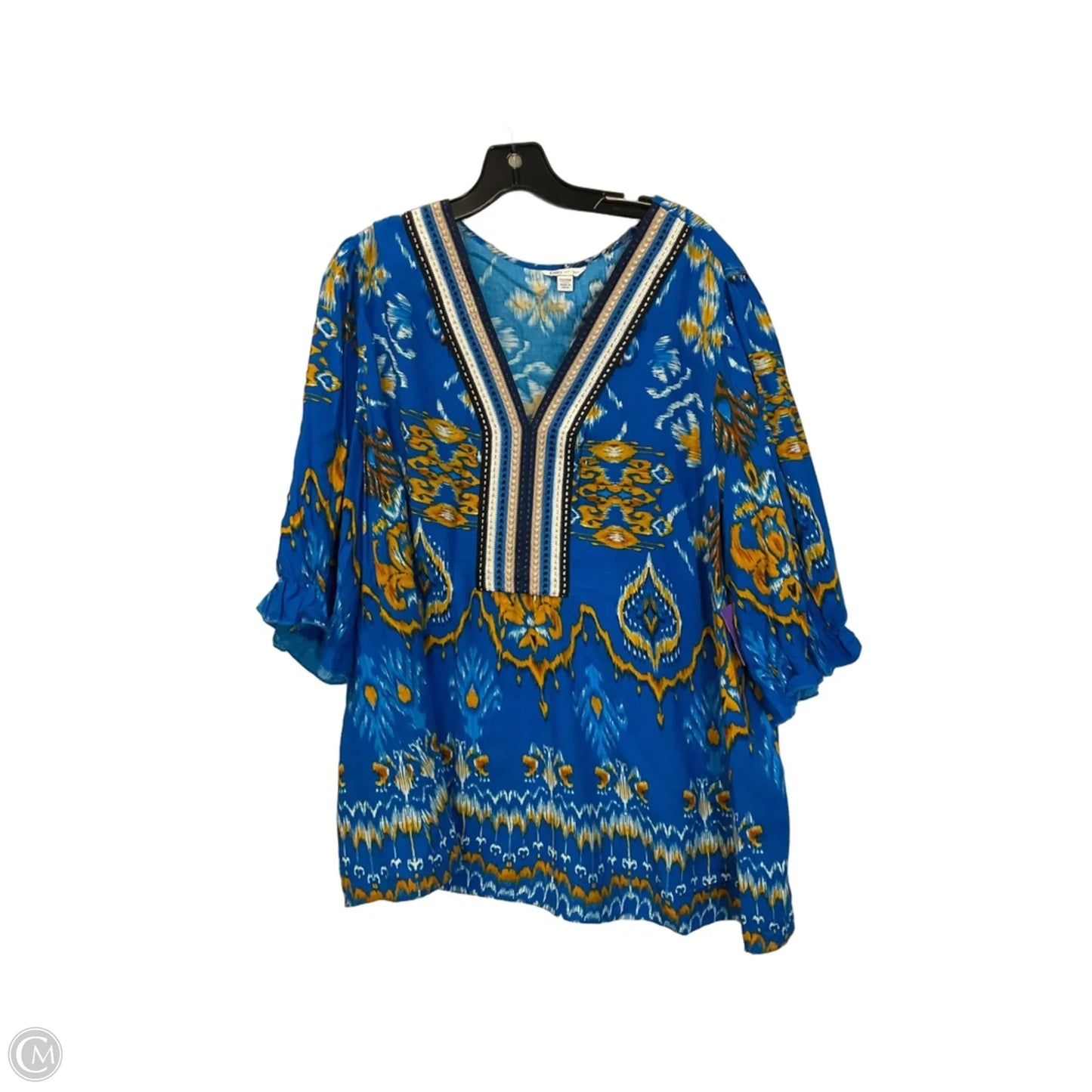 Top Short Sleeve By Cato In Blue, Size: 22