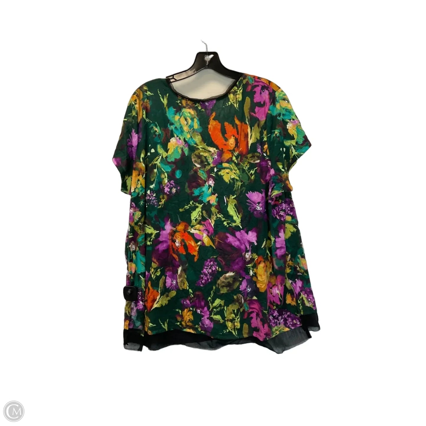 Top Short Sleeve By Simply Vera In Floral Print, Size: 2x