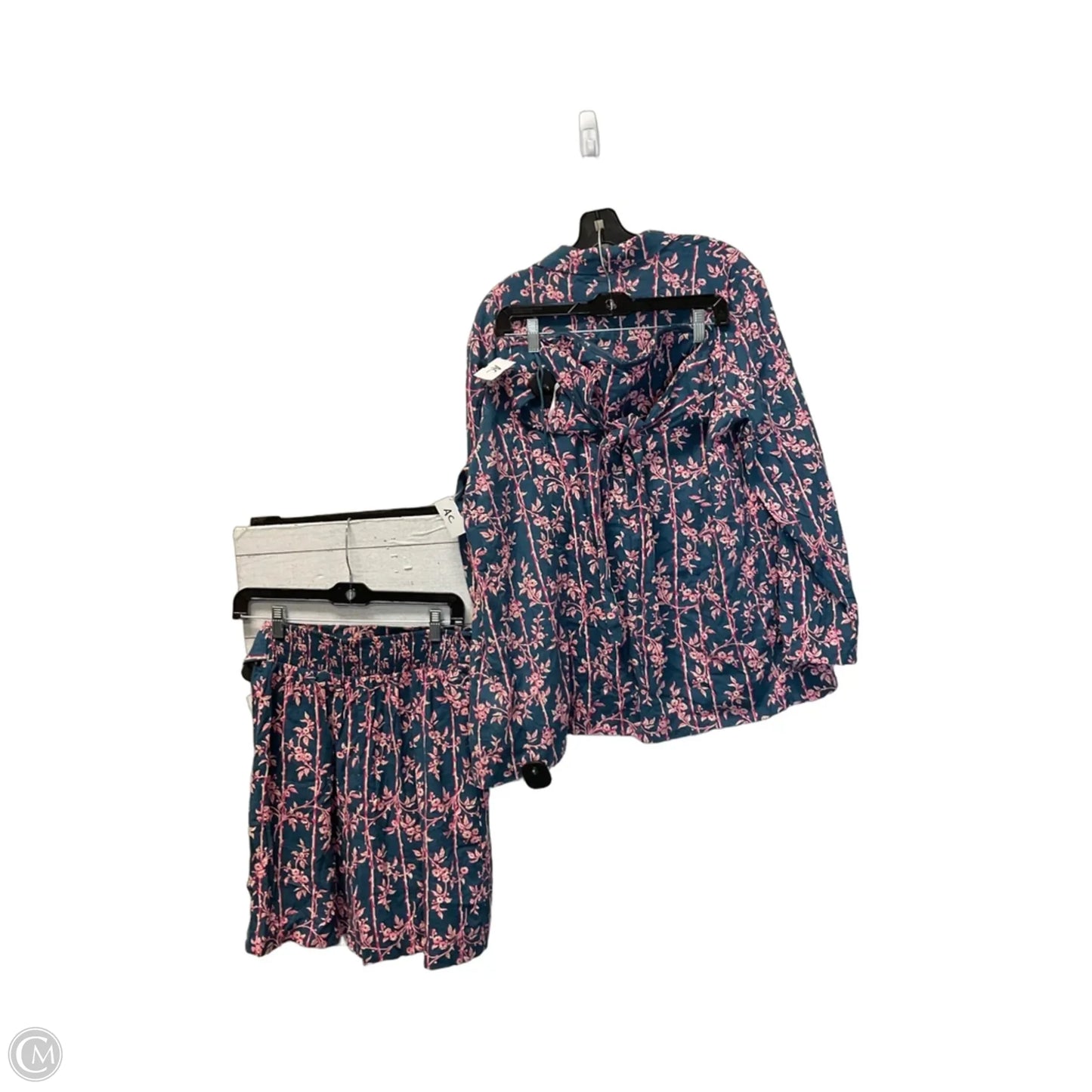 Skirt Suit 3pc By Free People In Blue & Pink, Size: M