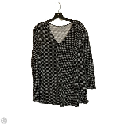 Top Long Sleeve By Adrianna Papell In Black, Size: 1x