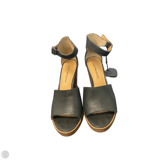 Sandals Heels Block By Lucky Brand In Black, Size: 8.5