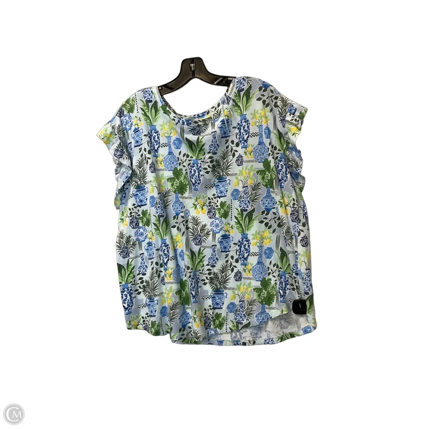 Top Short Sleeve By Crown And Ivy In Blue, Size: 1x