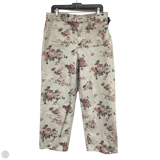 Jeans Wide Leg By Universal Thread In Floral Print, Size: 14