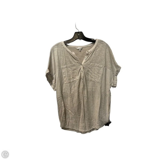 Top Short Sleeve Basic By Lucky Brand In Tan, Size: L