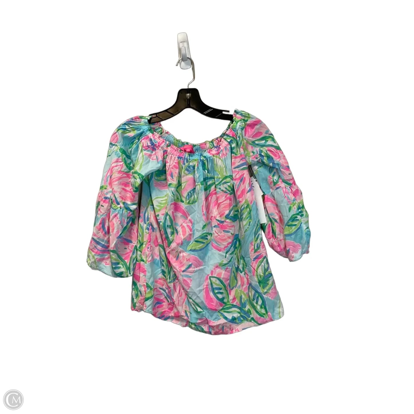 Top Long Sleeve Designer By Lilly Pulitzer In Green & Pink, Size: Xxs