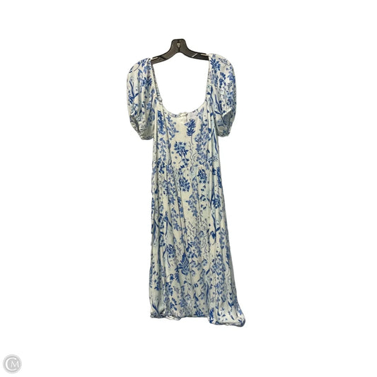 Dress Casual Maxi By Sugar Lips In Blue & Cream, Size: M