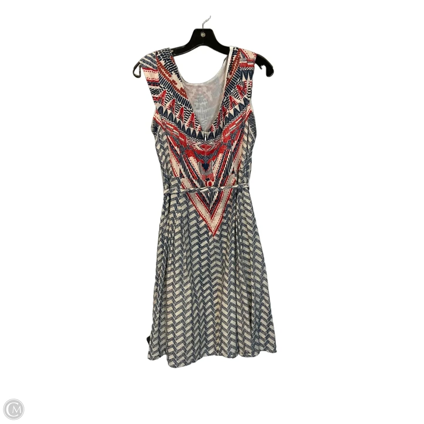 Dress Casual Midi By Clothes Mentor In Orange & Tan, Size: L