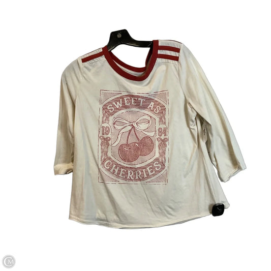 Top 3/4 Sleeve By Cato In Cream, Size: M