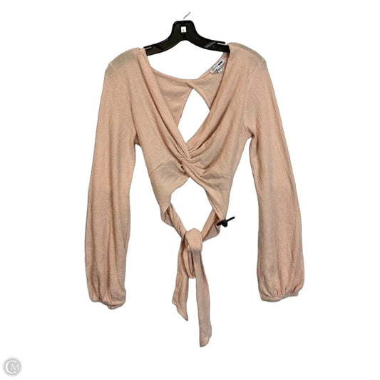 Top Long Sleeve By Fashion Nova In Peach, Size: L