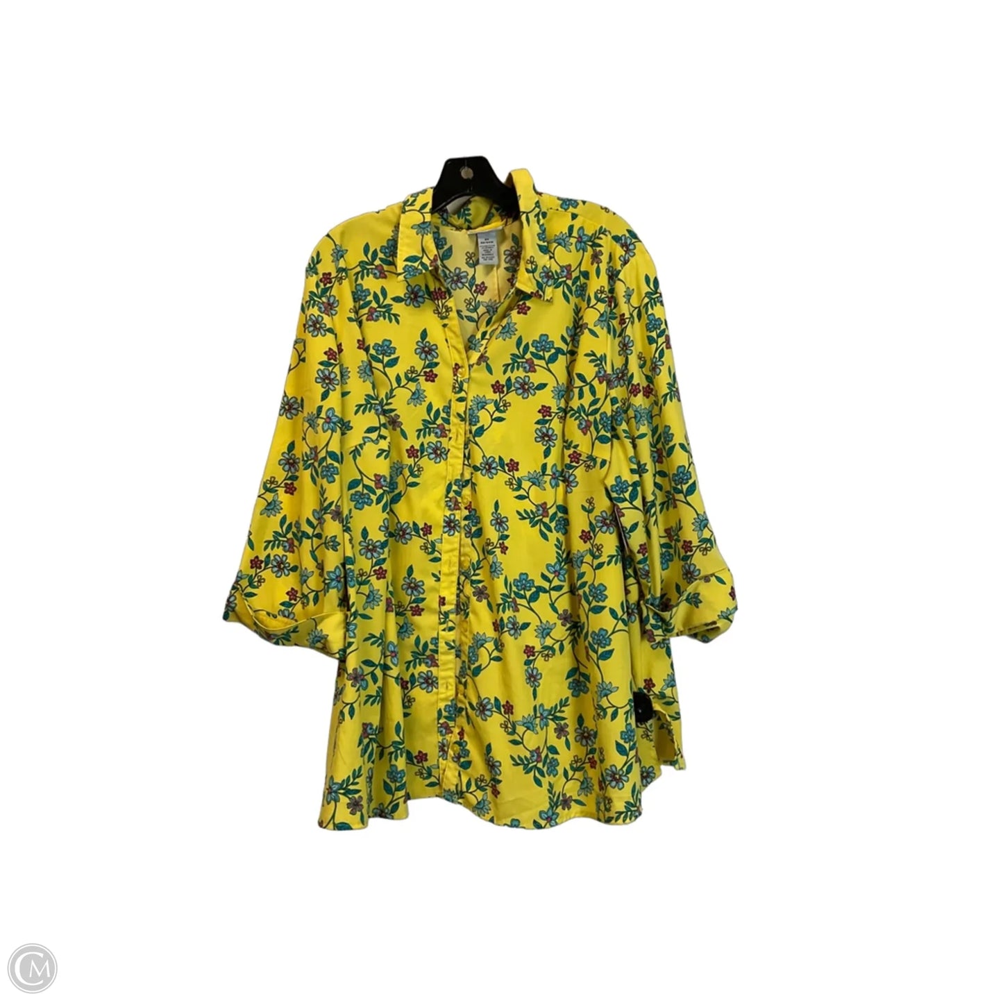 Top Long Sleeve By Catherines In Yellow, Size: 2x