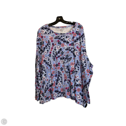 Top Long Sleeve Basic By Kim Rogers In Floral Print, Size: 4x