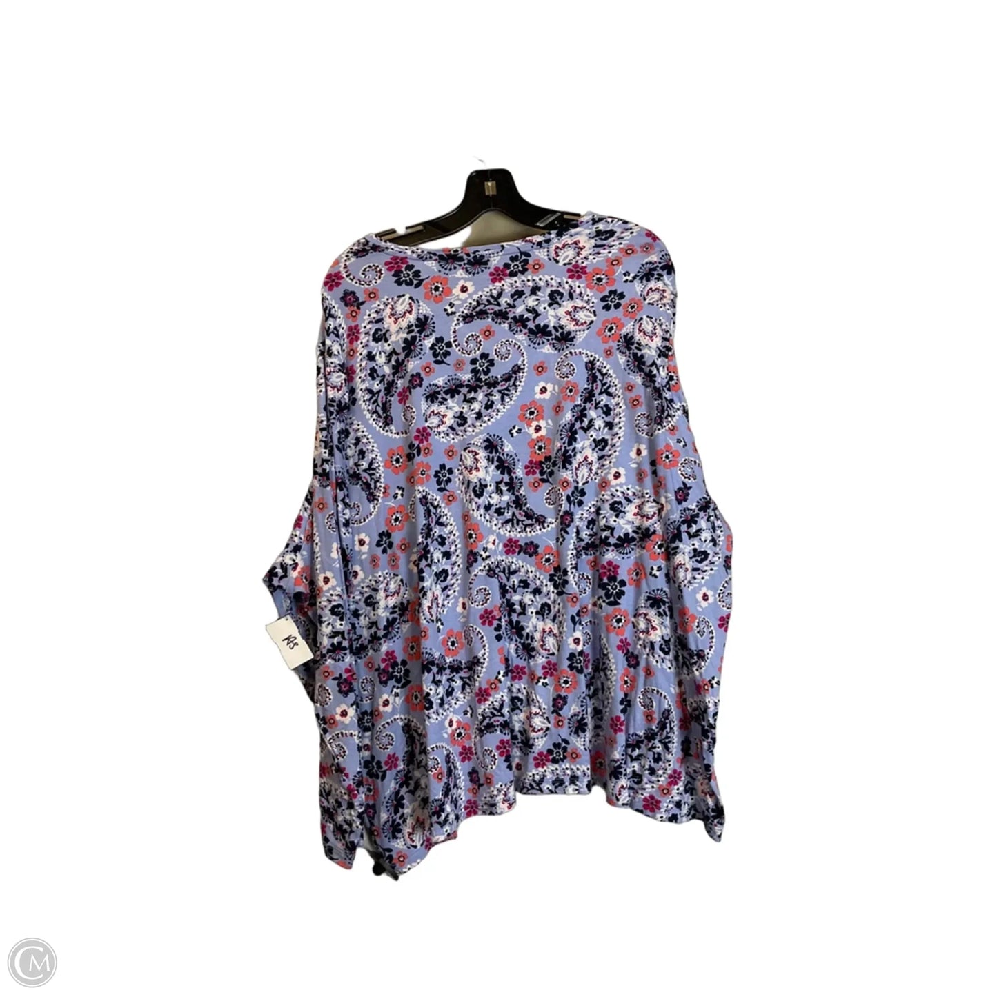 Top Long Sleeve Basic By Kim Rogers In Floral Print, Size: 4x