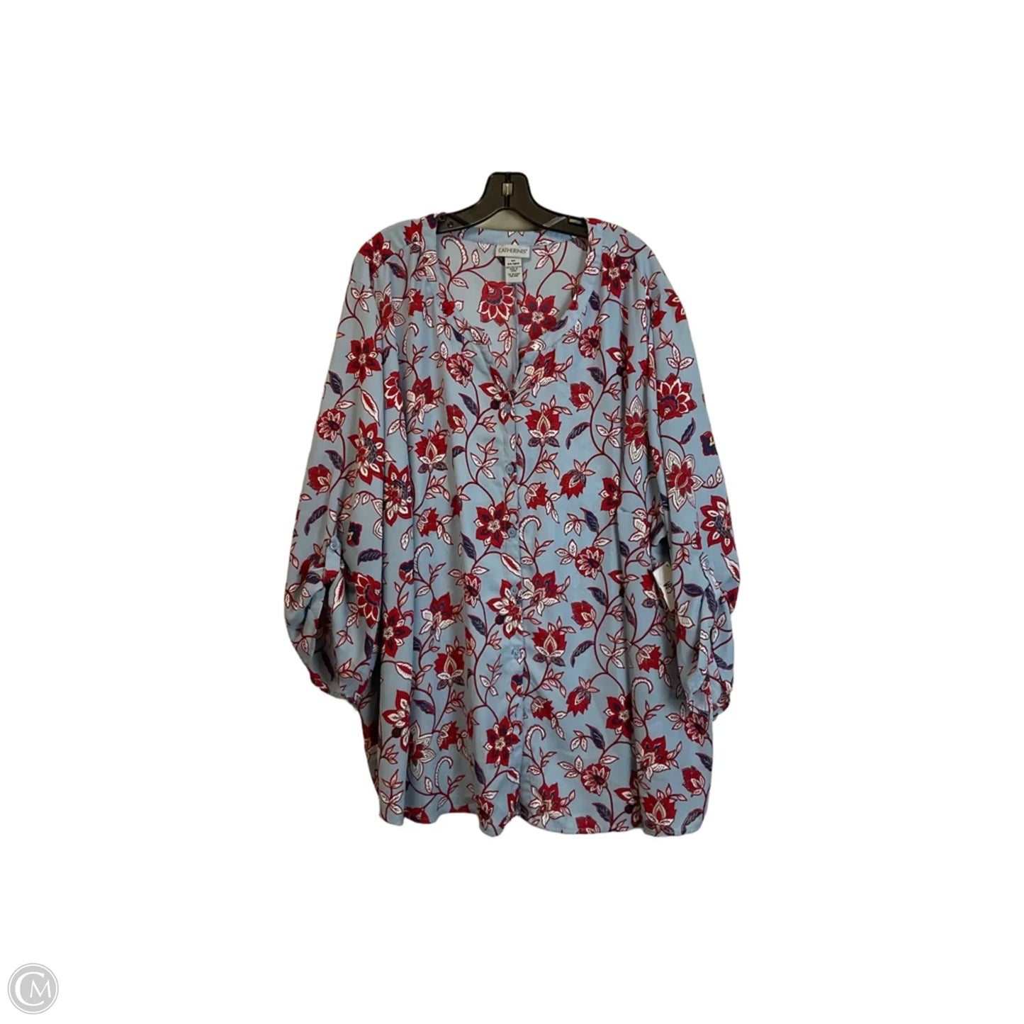 Top Long Sleeve By Catherines In Blue & Red, Size: 6
