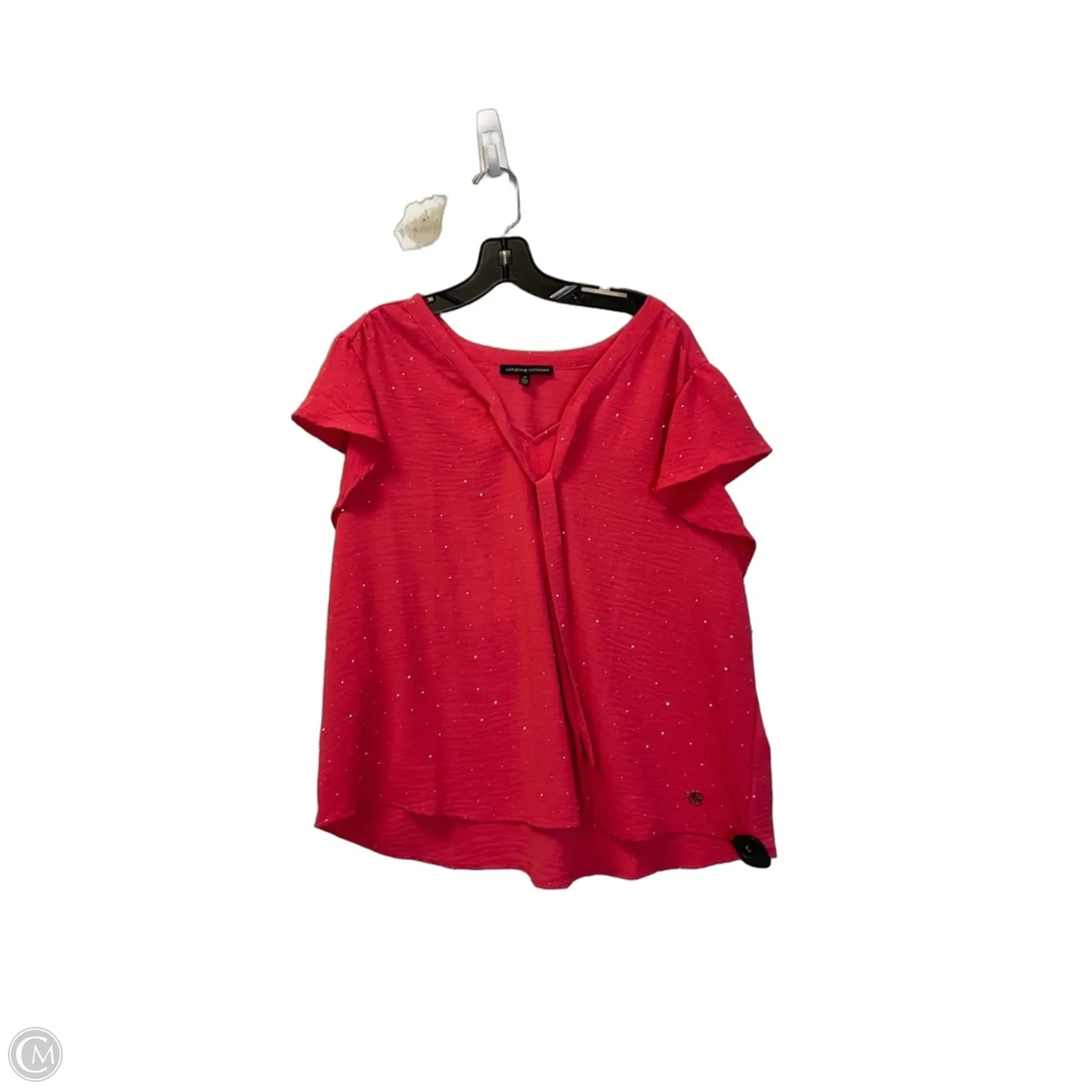 Top Short Sleeve By Adrienne Vittadini In Coral, Size: 2x