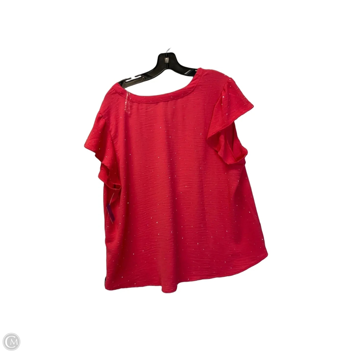 Top Short Sleeve By Adrienne Vittadini In Coral, Size: 2x