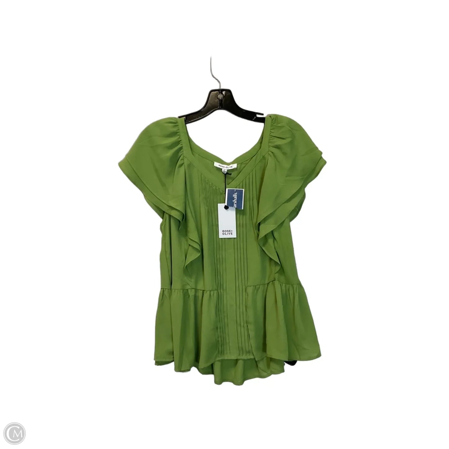 Top Short Sleeve By Rose And Olive In Green, Size: 1x