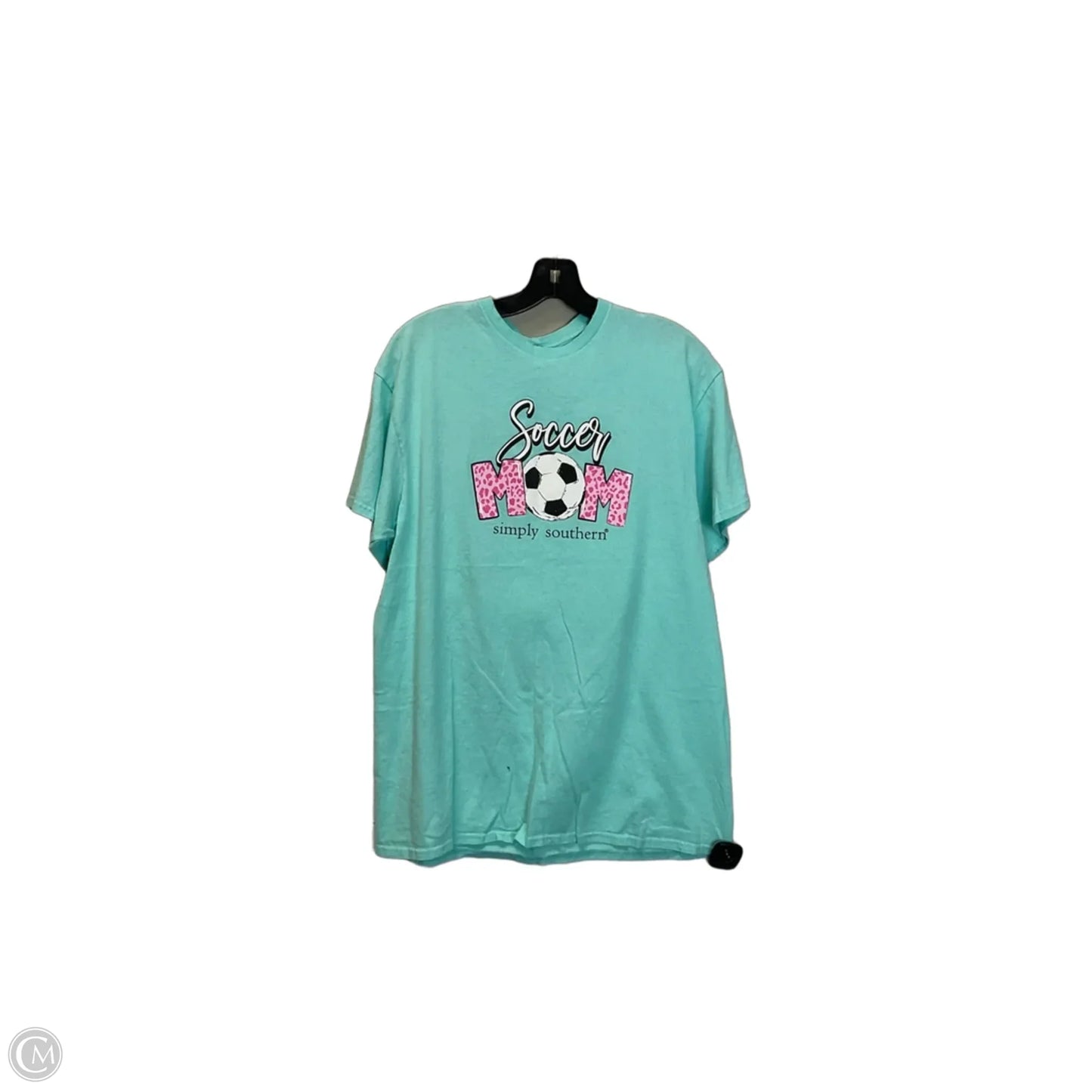 Top Short Sleeve Basic By Simply Southern In Teal, Size: L